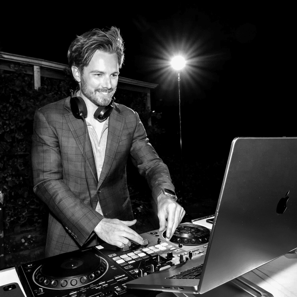 Curtis Butcher DJing at an event
