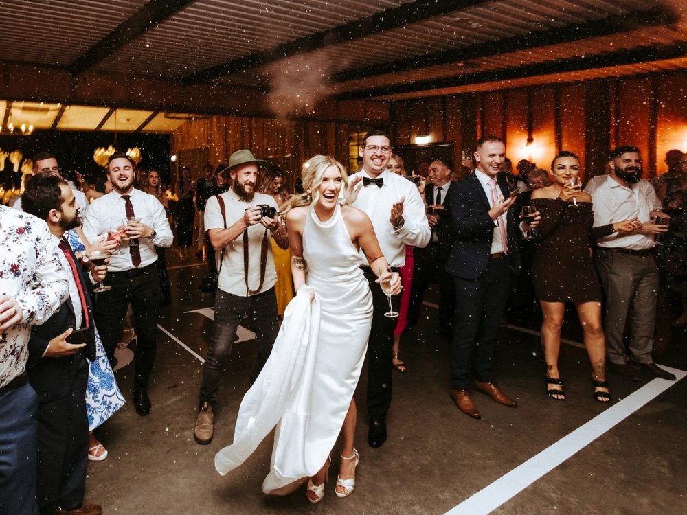 Wedding guests on the dance floor
