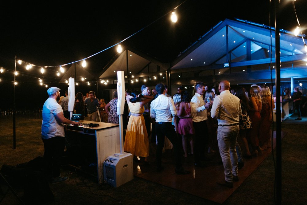 DJ setup at an event venue